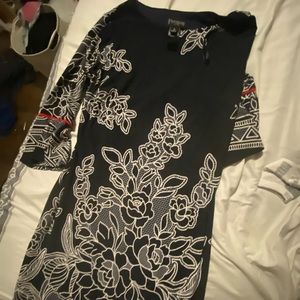 Blue dress with white flowers